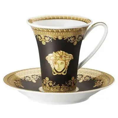 Versace By Rosenthal Baroque Nero Coffee Cup & Saucer #403653-14740 Brand Nib Fs • $379.98