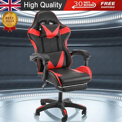 Gaming Leather Computer Chair Swivel Office Chair Recliner Leather Desk Ggjznrsk • £69.54