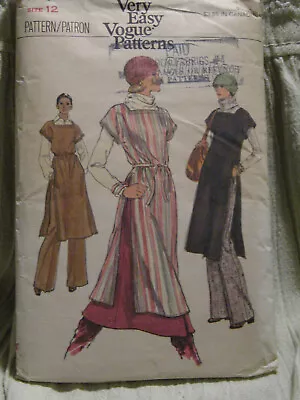 Vintage 70s (?) Vogue 9638 Sz 12 Tunic Pants And Skirt Pattern • $3.99