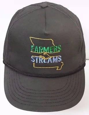 Vintage 1990s MISSOURI FARMERS STREAMS Agriculture Farm ADVERTISING CAP ROPE HAT • $13.29