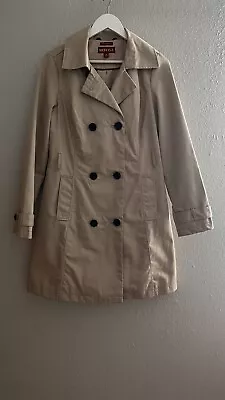 Merona Water Repellent Khaki Double Breasted Long Trench Coat - Medium • $15