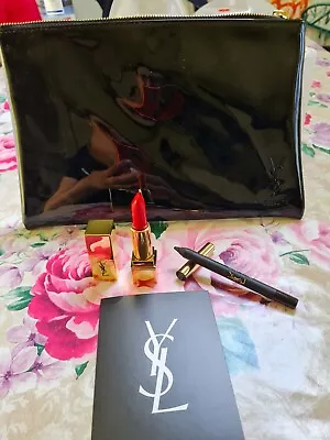 Ysl Lipstick And Eyeliner Pouch Travel Set • £17