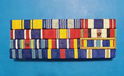 US Military Vintage LARGE Ribbon Bar. 12 Ribbons Plus Awards National Defense • $14.75