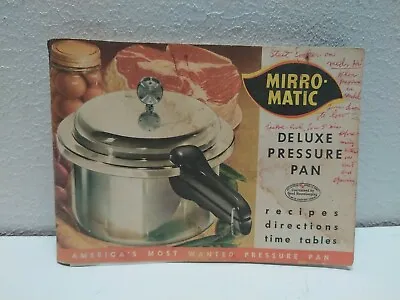 Mirro-Matic Deluxe Pressure Pan Recipe Cook Book Vintage 1958 • $9.99