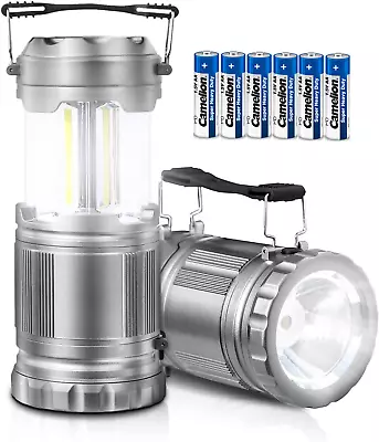 2-Pack LED Camping Lantern9000LM Ultra Bright Collapsible Portable Camping Lamp • $16.98