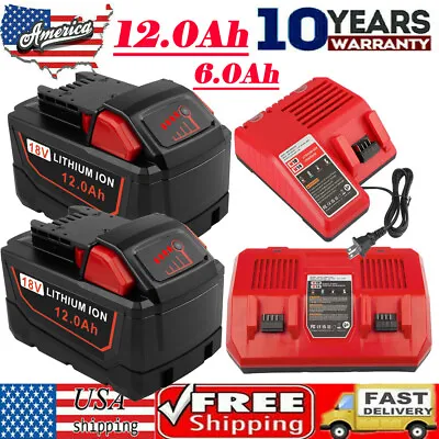 For Milwaukee For M18 12.0ah 6.0ah 18v Capacity Battery Dual Charger 48-11-1850 • $45.99