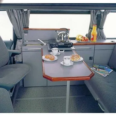 RV Adjustable Hinged TABLE SLIDE RAIL Kit Clip On - VW Campervan Caravan Boat • $59.95