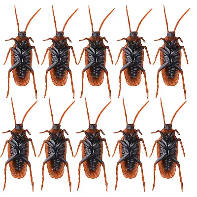 10Pack Prank Funny Magic Trick Joke Special Lifelike Fake Cockroach Roach Toy F • £6.46