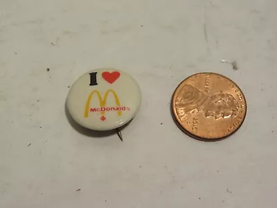 I Heart Mcdonalds Love Small Pin Vintage Pinback Button Lapel • $1.99