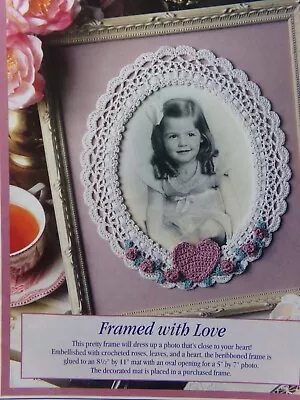 Framed With Love Crocheted Frame   (#997-9) Vintage  Crochet  Pattern • $1.85