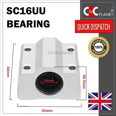 Sc16uu Linear Motion 16mm Shaft Sliding Bearing Block 16mm Bore Scs16uu Uk Fast • £6.95