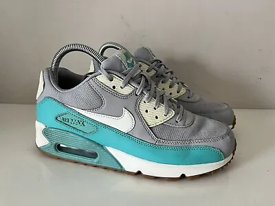 Womens Nike Air Max 90 Essential Trainers Grey Teal UK 5 In VGC • £29.99