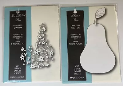 Memory Box Embellished Pear Classic Pear LOT Of 2 Metal Cutting Dies Thin Die • $11.95