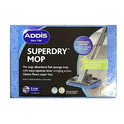 £9.99 • Buy Addis Superdry Anti-bacterial Flat Mop Refill Replacement Sponge Head 508858