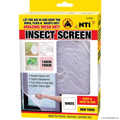 Window Screen Mesh Net White Or Black Fly Insect Bug Mosquito Moth Door Netting • £9.80