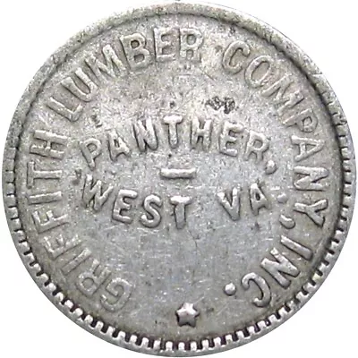 Panther West Virginia R7 Lumber Scrip Good For Token Griffith Lumber 10 Cents • $8.50