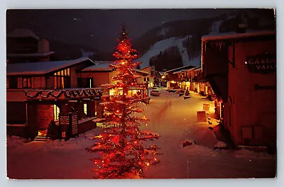 $9.99 • Buy Bridge St At Night Vail CO Vintage Postcard Posted 1967 Skiing Colorado
