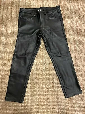 Men's Leather Jeans — Actual Waist 38 /Inseam 29  — New Never Worn • $150