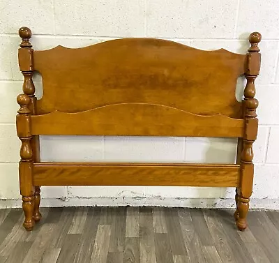 Vintage Ethan Allen Twin Size Baumritter Cannonball Headboard Footboard BF591 • $599