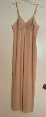 $14.99 • Buy Vtg VANITY FAIR Long Maxi Full Slip Dress 36 LL Light Beige/Nude Nylon