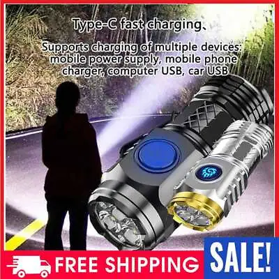 Three-Eyed Monster Mini Flashlight LED Flashlights High Lumens Rechargeable BK • £1.19