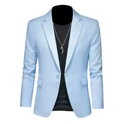 2023 New Men's Business Casual Suit Solid Fit Jacket Party Coat • $59.79