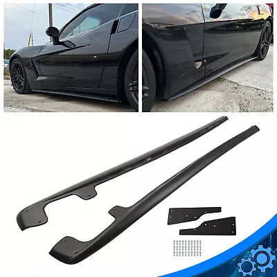 For 05-13 Corvette C6 Base Models ZR1 Style Side Skirts Rocker Panels Mud Flaps • $74.89