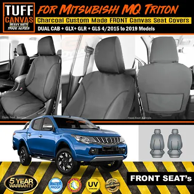 $151.05 • Buy TUFF HD TRADE Canvas FRONT Seat Covers Triton MQ GLX GLR GLS 1/2015-19 Charcoal