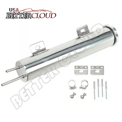 2  X 10  Polished Stainless Steel Radiator Coolant Overflow Puke Tank 14 OZ • $19.95