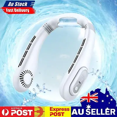 $29.14 • Buy USB Bladeless Neck Fan LED Digital Display 3000mAh Air Cooler 3-speed (White)