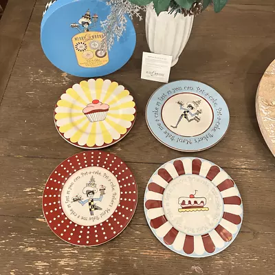 GORHAM Merry Go Round Pat A Cake Set Of 4 Dessert / Salad Plates 8” New Flawed • $34.99