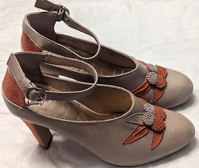Anthropologie Miss Albright Women's Beige Leather Heels Pumps Shoes Size 6 M • $29.24