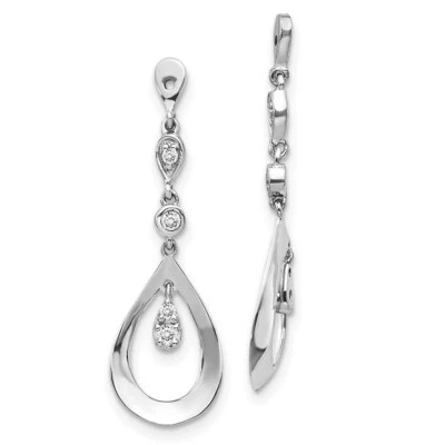 $326.53 • Buy 14k White Gold Teardrop Dangle Diamond Earring Jackets