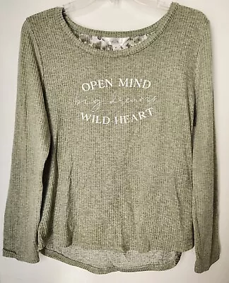 Marilyn Monroe Shirt Women's Medium Green Long Sleeve Open Mind Wild Heart • $16.49