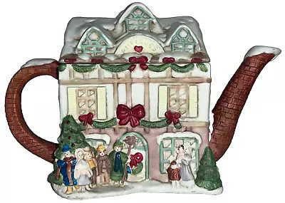 Tea Pot Christmas Village Antique Store With Carolers Décor 4.5  H Vintage • $29.99