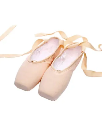 Ladies Girls Canvas Ballet Pointe Shoes Dance & Toe Pads Big Kid 4 M 38 • $22