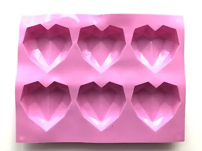 Large Faceted Hearts Silicone Chocolate Mould • £4.85