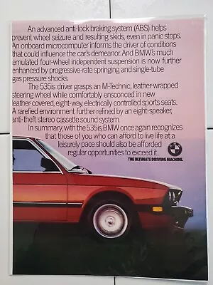 1986 Vintage BMW 535is Magazine Ad  • $9