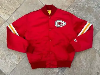 Vintage Kansas City Chiefs Starter Satin Football Jacket Size Medium • $225.57