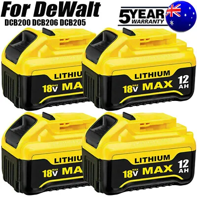 4X For DEWALT 18V 9.0Ah 12.0Ah DCB184 Li-Ion Slide Battery DCB182 DCF885 DCB200 • $266.98