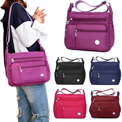 $31.95 • Buy Women Ladies Multi Pocket Messenger Handbag Cross Body Bags Zipper Shoulder Bag