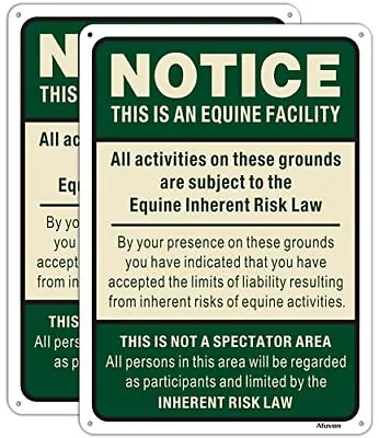 Equine Liability Signs Statute Horse Barn Stable Farm Sign 14  X 10  Supplementa • $26.44