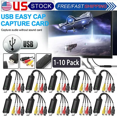 LOT USB Audio Video VHS To DVD VCR PC HDD Converter Adapter Digital Capture Card • $42.88