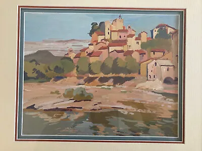 Gouache Landscape Painting Village Cevennes 1950 Nabi Pierre Albert Génolhac Art • £235.11
