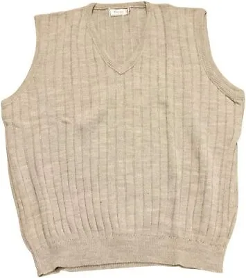 NWT 2X Big 2XB Ribbed Grey Sweater Vest Big And Tall 100% Acrylic • $29.95