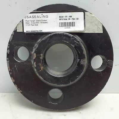 USA Sealing 1 1/4  Threaded Pipe Flange Steel Class 300 4 Bolt Holes BULK-PF-488 • $20