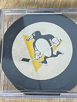 1973-77 Pittsburgh Penguins Nhl Vintage Converse Game Puck Inglasco Game Used • $139