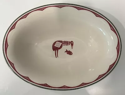 PIPESTONE ANCIENT MIMBRENO Oval Dish Indian Santa Fe RR Dining Homer Laughlin • $42