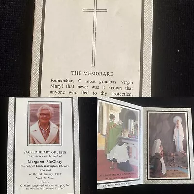 1983 IN MEMORIAM FUNERAL MOURNING CARD MARGARET McGINTY OF WARRINGTON WITH PHOTO • £3