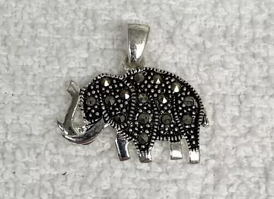 Vintage Sterling Silver Marcasite Charm Pendant • $5.99